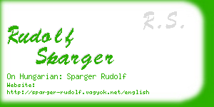 rudolf sparger business card